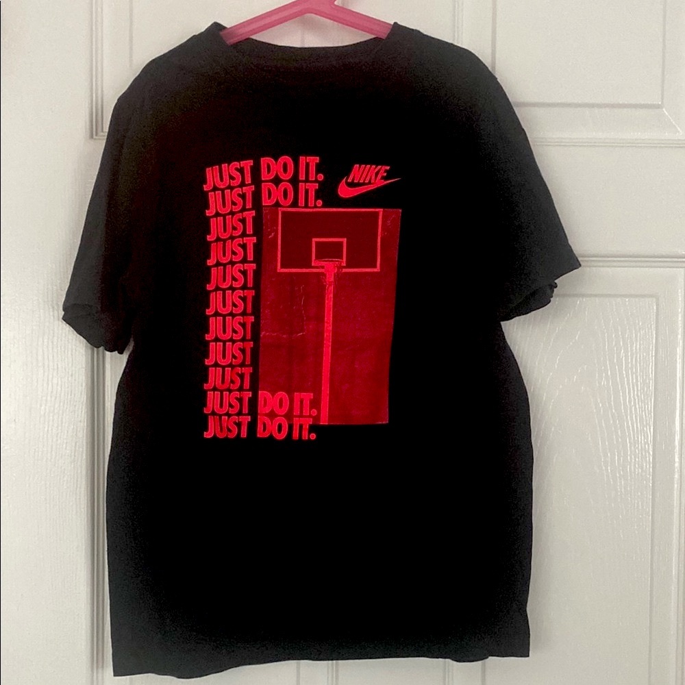 Nike Black Tee with Red Basketball Graphic